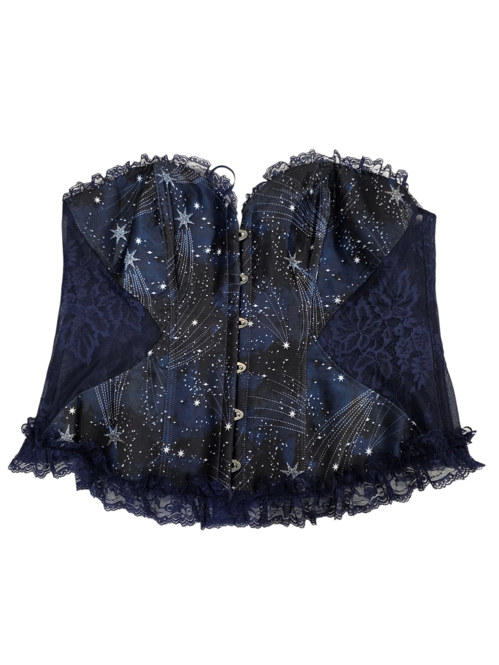 Adore Me Navy Starburst Lace-Trim Corset Bustier
